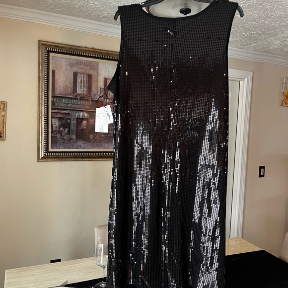 Size 2X all black sequin tank dress NWT - Picture 4 of 7